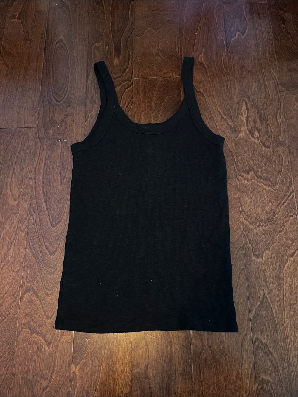 Aerie Black Ribbed Button-Front Tank Top - Picture 2 of 3